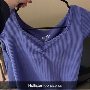 Hollister Women's Purple Ribbed Blouse